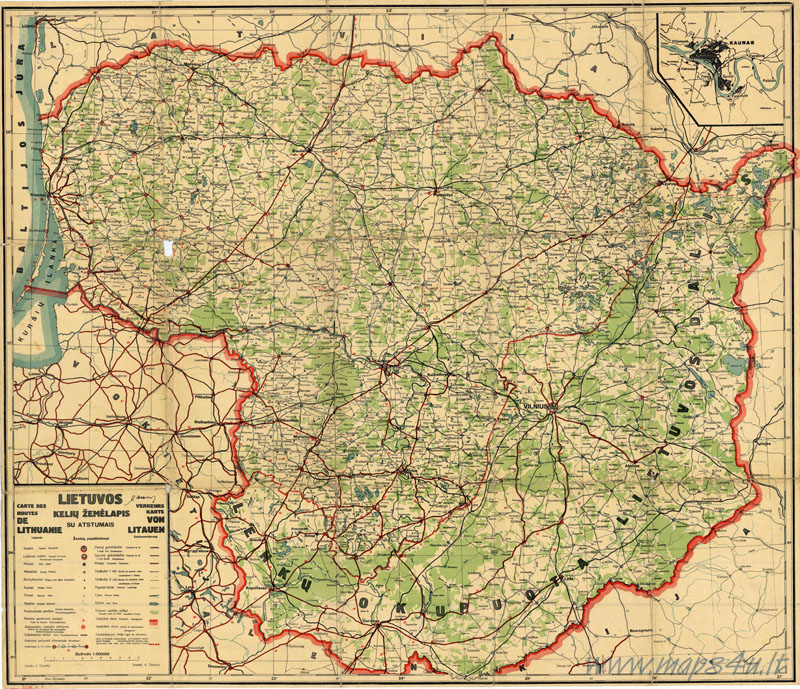 Литва в 1940 году карта