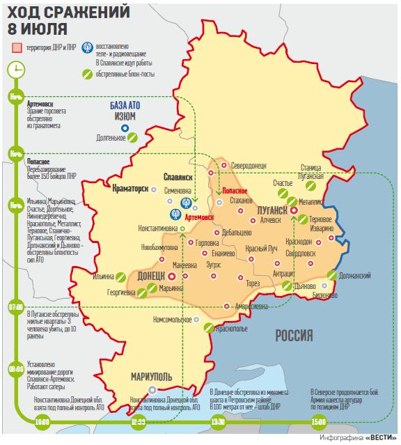 Карта боевых действий славянск сегодня